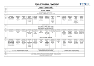 timetable - TESOL Spain