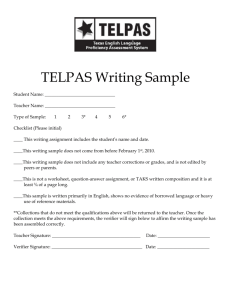 TELPAS Writing Checklist