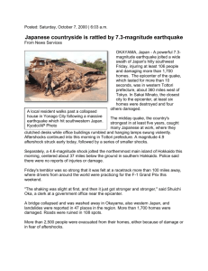 Japanese Earthquake October 2000