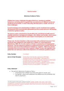 Sample Behaviour Guidance Policy Template