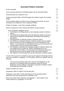 Amended Petition Checklist - Northern Ireland Court Service Online