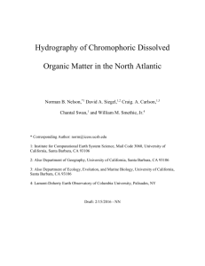 Hydrography of chromophoric dissolved organic matter in the