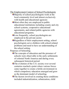 The Employment Context of School Psychologists