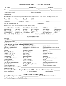 Simply Amazing Spa LLC Client Intake Form