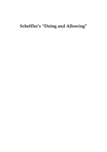 Scheffler`s "Doing and Allowing"