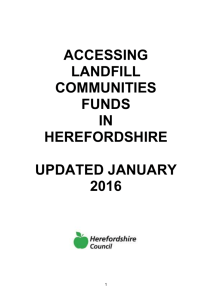 Accessing landfill communities funds in Herefordshire