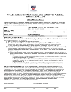 USTA Medical Waiver Consent and Parent Alert