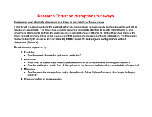 Draft Research Thrust: Removing disruptions as a threat to fusion