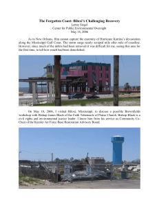 Biloxi`s Challenging Recovery - Center For Public Environmental