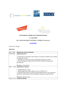 Programme - Regional Cooperation Council