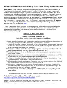 Bake Sales and Food Event Policy - University of Wisconsin
