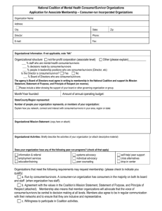 the membership application. - National Coalition for Mental Health
