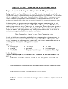 Magnesium Oxide Lab Answer Sheet
