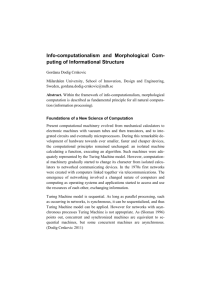 Info-computationalism and Morphological Computing of