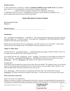 TISSUE BANKING CONSENT FORM