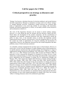 Critical Perspectives on Strategy as Discourse and Practice