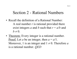 Section 2 - Rational Numbers