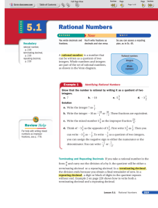 Rational Numbers - LeMars Community Schools