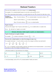 Math Mammoth Rational Numbers Worktext