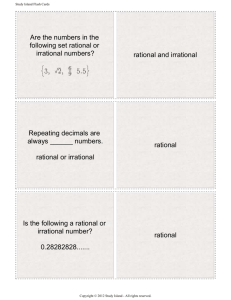 Are the numbers in the following set rational or irrational numbers