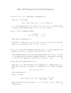 Math 130A Homework Set 8 Partial Solutions