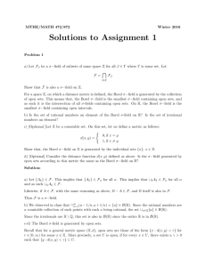 Solutions to Assignment 1