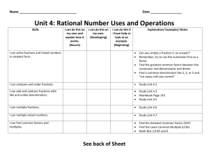 Unit 4: Rational Number Uses and Operations
