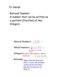 5.1 Notes Rational Number