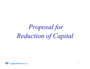 Proposal for Reduction of Capital