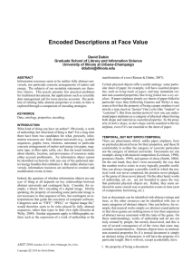 Encoded Descriptions at Face Value