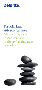 Portfolio Lead Advisory Services Maximising value in non