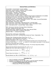 Formula Sheet for FACT Exam