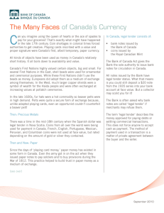 The Many Faces of Canada`s Currency