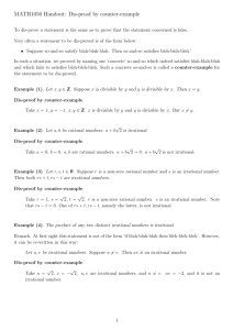 MATH1050 Handout: Dis-proof by counter