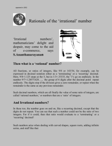 Rationale of the `irrational` number