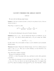 CAUCHY`S THEOREM FOR ABELIAN GROUPS We start with the