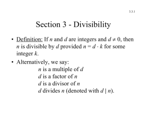 Section 3 - Divisibility