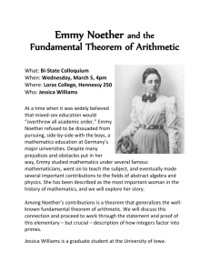 Emmy Noether and the Fundamental Theorem of Arithmetic
