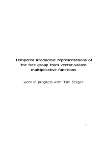 Tempered irreducible representations of the free group from vector
