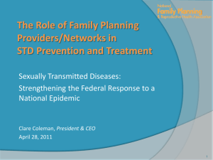 The Role of Family Planning Providers/Networks in STD Prevention
