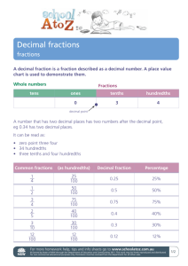 Decimal fractions - Department of Education NSW