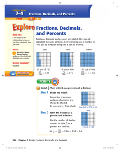 7-4 Fractions, Decimals, and Percents