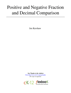 Positive and Negative Fraction and Decimal Comparison