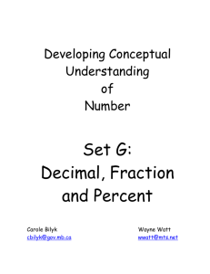 Decimal, Fraction and Percent