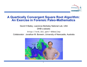 A Quartically Convergent Square Root Algorithm