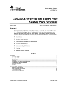 TMS320C67xx Divide and Square Root Floating