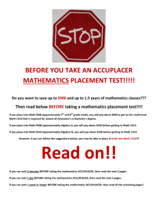 before you take an accuplacer mathematics placement test!!!!!