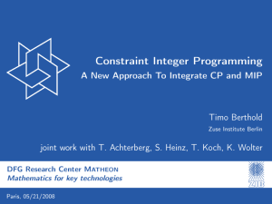 Constraint Integer Programming - A New Approach To