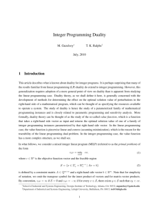 Integer Programming Duality - COR@L