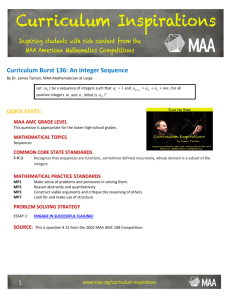 An Integer Sequence - Mathematical Association of America